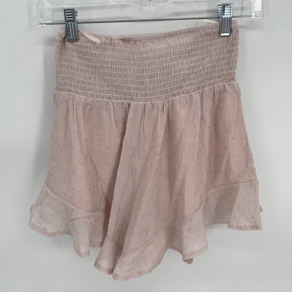 Illa Illa Pink Shorts Mermaid Paperbag Style Tie Waist Elastic Ruffle Small - Picture 7 of 9